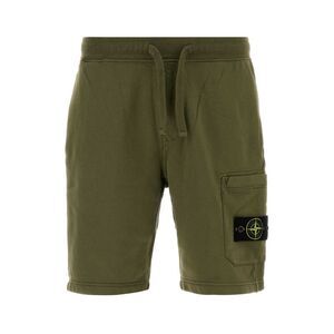 Stone Island Men Army Green Cotton Bermuda Shorts